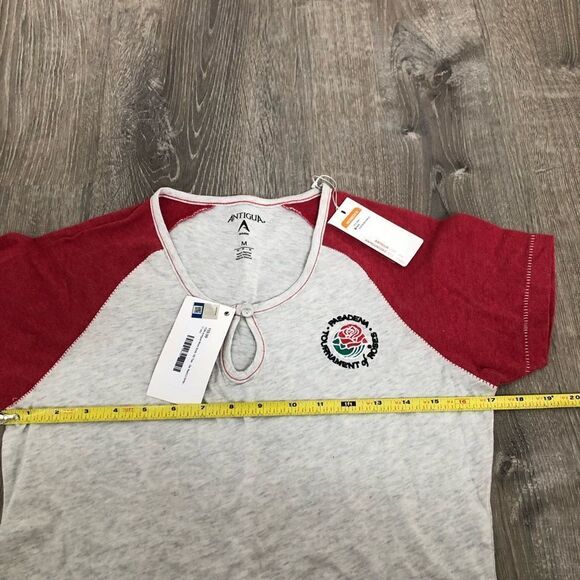 NWT Tournament of Roses Pasadena CA Womens Red Gray Short Sleeve T-Shirt Size M - Picture 9 of 10